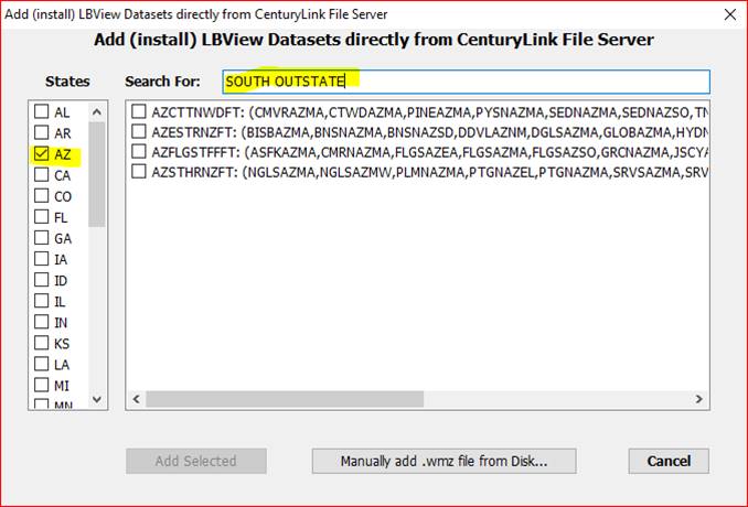 Step 5 –Select the LBView Dataset(s) of interest